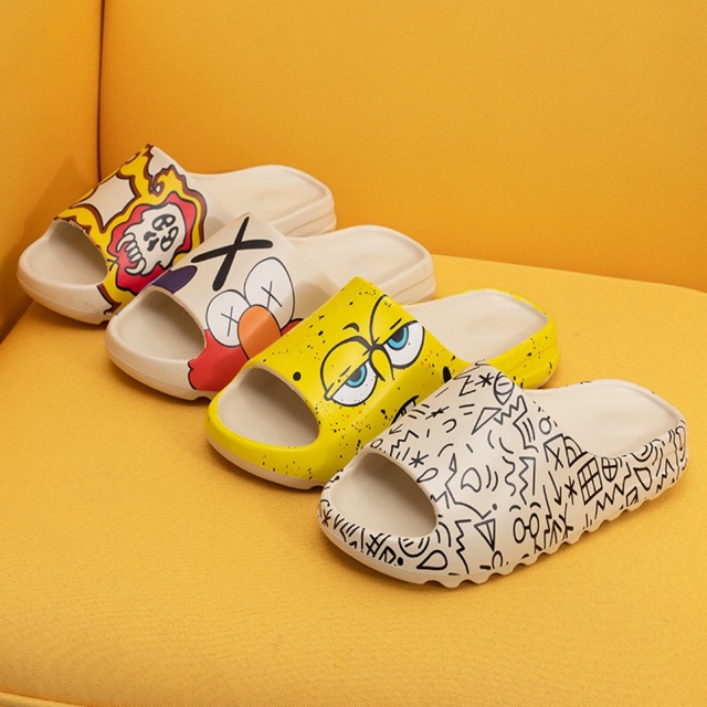 Dép lê quai ngang [HOT HIT] thời trang unisex ulzzang bánh mỳ độn đế Họa tiết siêu êm, siêu nhẹ nam nữ mã DLLA1